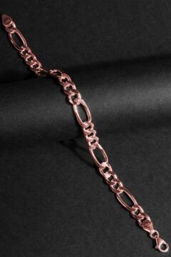 Figaro Model Gümüş 7,65 mm Genişlik Bileklik 16 Cm - Rose Rengi