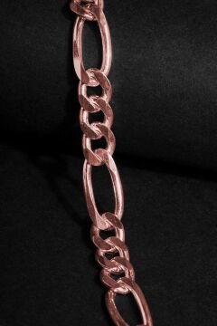 Figaro Model Gümüş 7,65 mm Genişlik Bileklik 16 Cm - Rose Rengi