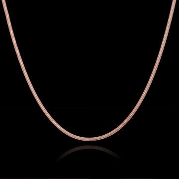 Yılan Model Gümüş Zincir 1,00 mm Genişlik 55 Cm - Rose Rengi