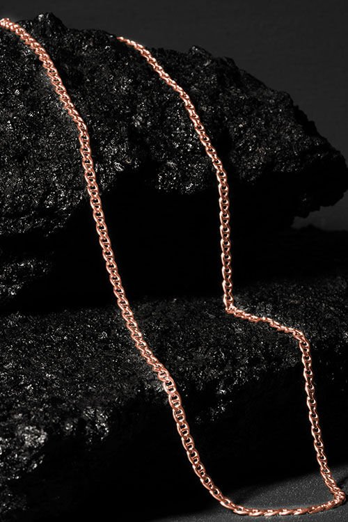 Barlı Model Gümüş Zincir 3,25 mm Genişlik 60 Cm - Rose Rengi