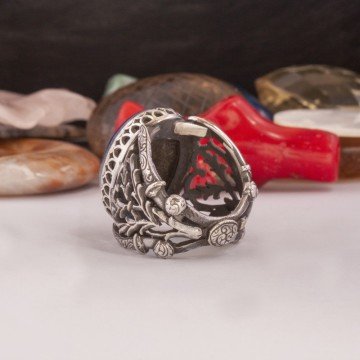 Lapis Lazuli Taşlı El İşi Gümüş Yüzük