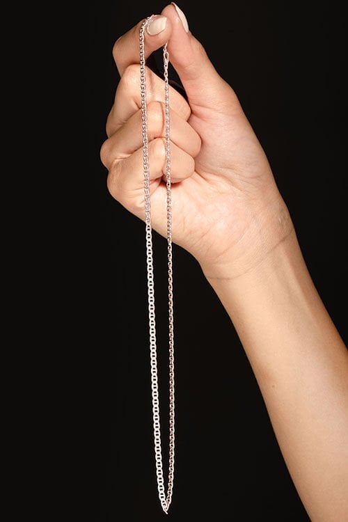 Barlı Model Gümüş Zincir 3,25 mm Genişlik 65 Cm - Rose Rengi