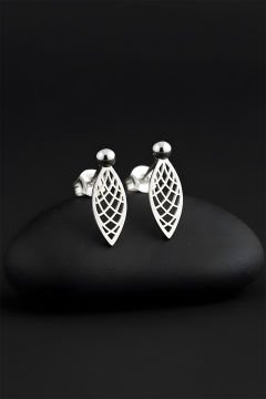 Rüzgar Yaprağı Model Gümüş Küpe