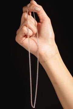 Barlı Model Gümüş Zincir 2,30 mm Genişlik 50 Cm - Rose Rengi