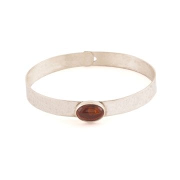 Kehribar Taşlı El İşi Kelepçe Model Bileklik