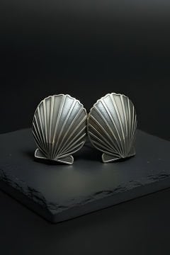 Deniz Kabuğu Model Gümüş Küpe