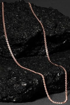 Barlı Model Gümüş Zincir 2,30 mm Genişlik 55 Cm - Rose Rengi