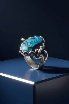 Ağaç Model Okyanus Sedefi Taşlı El İşi Yüzük