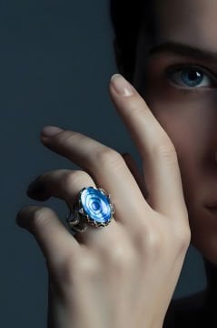 Ağaç Model Okyanus Sedefi Taşlı El İşi Yüzük