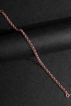 Doch Model Gümüş 3,75 mm Genişlik Bileklik 17 Cm - Rose Rengi