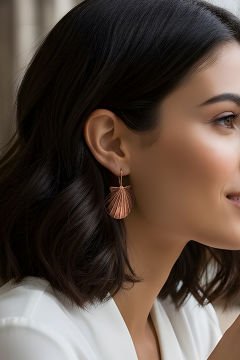 Deniz Kabuğu Model Gümüş Küpe Rose Rengi