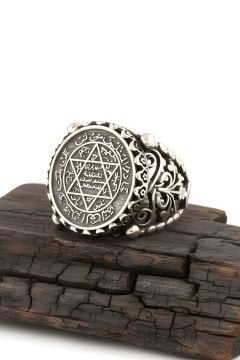 Mührü Süleyman Kazıma El İşi Gümüş Yüzük