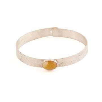 Kehribar Taşlı El İşi Kelepçe Model Bileklik