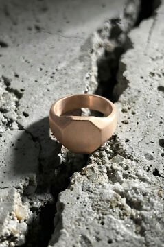 Sekizgen Model Mat Gümüş Erkek Şövalye Yüzüğü 16 - Rose Rengi