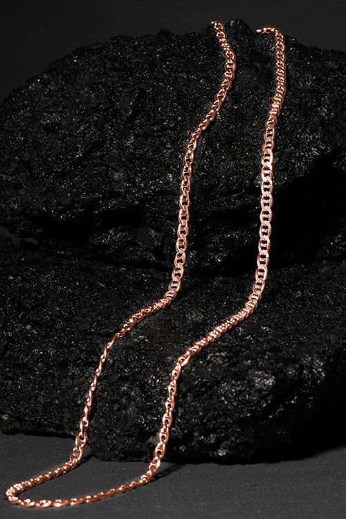 Barlı Model Gümüş Zincir 3,90 mm Genişlik 50 Cm - Rose Rengi