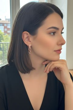 Sarmal Model Gümüş Küpe Rose Rengi