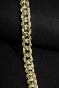 Gurmet Model Gümüş 7,60 mm Genişlik Bileklik 21 Cm - Altın Rengi
