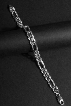 Figaro Model Gümüş 9,00 mm Genişlik Bileklik