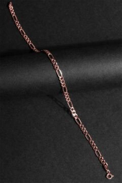 Figaro Model Gümüş 3,80 mm Genişlik Bileklik 21 Cm - Rose Rengi