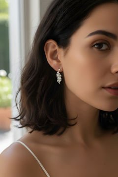 Sarmaşık Model Gümüş Küpe Gümüş Rengi