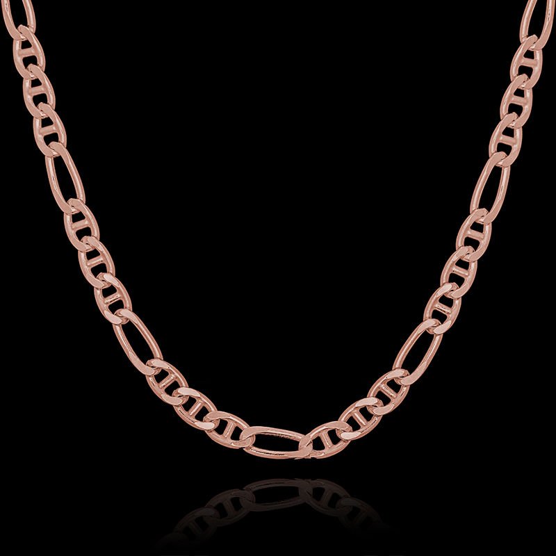 Barlı Figaro Model Zincir 3,20 mm Genişlik 60 Cm - Rose Rengi
