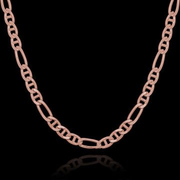 Barlı Figaro Model Zincir 3,20 mm Genişlik 60 Cm - Rose Rengi