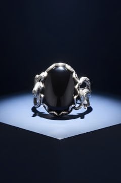 Ağaç Model Oniks Taşlı El İşi Gümüş Yüzük