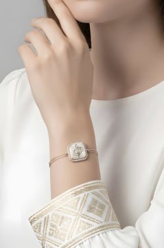 Zirkon Taşlı Vav Elif Desenli Gümüş Bileklik