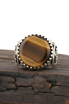 Kaplangözü Taşlı El İşi Gümüş Yüzük