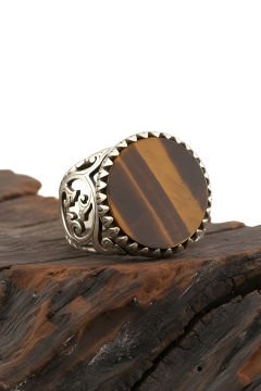 Kaplangözü Taşlı El İşi Gümüş Yüzük