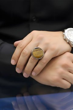 Kaplangözü Taşlı El İşi Gümüş Yüzük