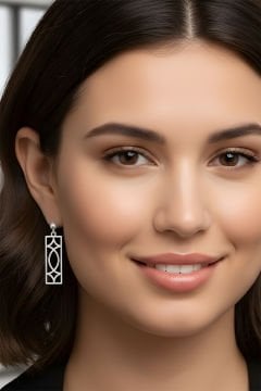 Gatsby Model Gümüş Küpe