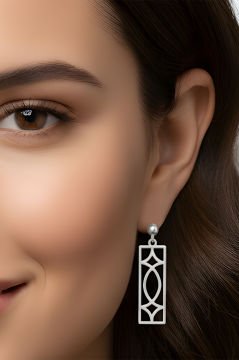 Gatsby Model Gümüş Küpe Gümüş Rengi