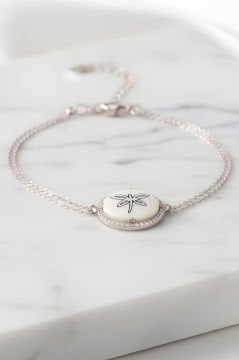 Zirkon Taşlı Yusufçuk Desenli Gümüş Bileklik