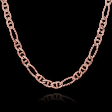 Barlı Figaro Model Zincir 3,90 mm Genişlik 60 Cm - Rose Rengi