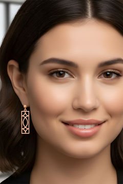 Gatsby Model Gümüş Küpe Rose Rengi