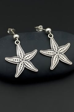 Deniz Yıldızı Model Gümüş Küpe