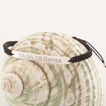 Kişiye Özel İsimli ve Tarihli Makrome Bileklik