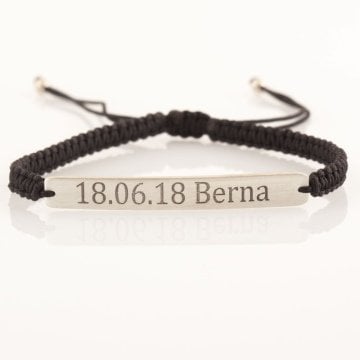 Kişiye Özel İsimli ve Tarihli Makrome Bileklik