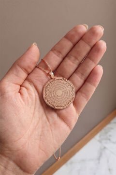 İhlas, Felak, Nas ve Kafirün Sureleri Kazıma Gümüş Unisex Gümüş Kolye Rose Rengi