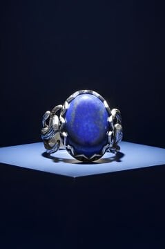 Ağaç Model Lapis Lazuli Taşlı El İşi Gümüş Yüzük 10 - Gümüş Rengi