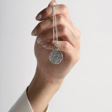 Mührü Süleyman Model Gümüş Kolye