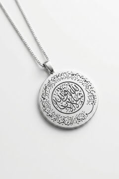 Nazar Ayeti Kazıma Gümüş Unisex Gümüş Kolye