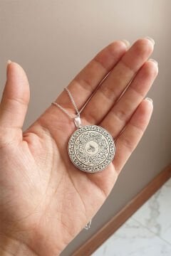 Nazar Ayeti ve Besmele Kazıma Gümüş Unisex Gümüş Kolye
