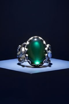 Ağaç Model Yeşil Akik Taşlı El İşi Gümüş Yüzük