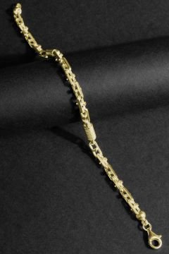 Monte Carlo Model Gümüş 5,40 mm Genişlik Bileklik 18 Cm - Altın Rengi