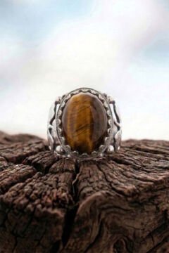 Kaplangözü Taşlı Yonca Model El İşçiliği Erkek Gümüş Yüzük