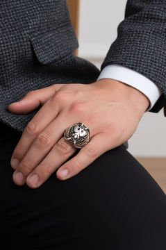 Pençe Model Selçuklu Kartalı Gümüş Yüzük