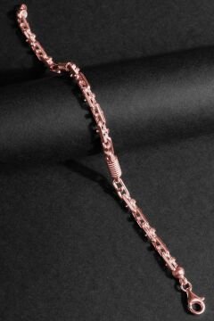 Monte Carlo Model Gümüş 5,40 mm Genişlik Bileklik 19 Cm - Rose Rengi