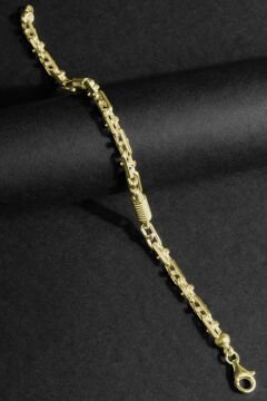 Monte Carlo Model Gümüş 5,40 mm Genişlik Bileklik 20 Cm - Altın Rengi
